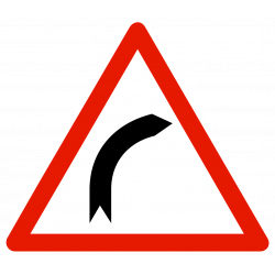 Panneau de danger virage à droite A1A