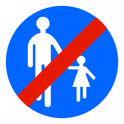 Panneau d'obligation fin de chemin obligatoire pour piétons B41