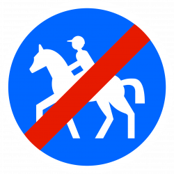 Panneau d'obligation fin de chemin obligatoire pour cavaliers B42