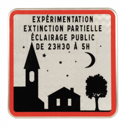 Face avant du panneau extinction de l’éclairage public personnalisable I WP Signalisation