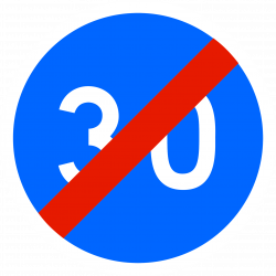 Panneau d'obligation fin de vitesse minimale obligatoire B43