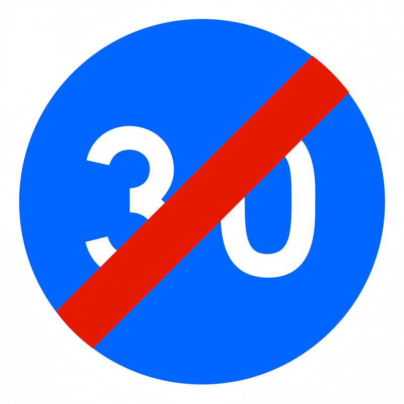 Panneau d'obligation fin de vitesse minimale obligatoire B43