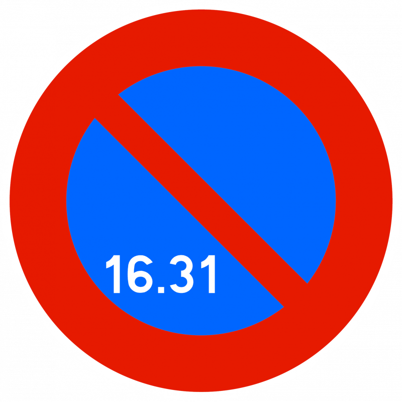 Panneau stationnement zone à stationnement unilatéral à alternance semi-mensuelle B6A3