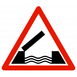 Panneau de danger pont mobile A6