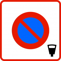 Panneau stationnement entrée d'une zone à stationnement payant B6B4 | Panneau B6 pour parcmetre