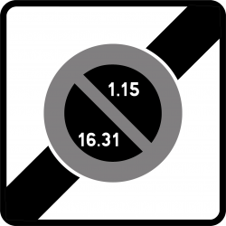 Panneau stationnement une sortie de zone à stationnement unilatéral à alternance semi-mensuelle B50B
