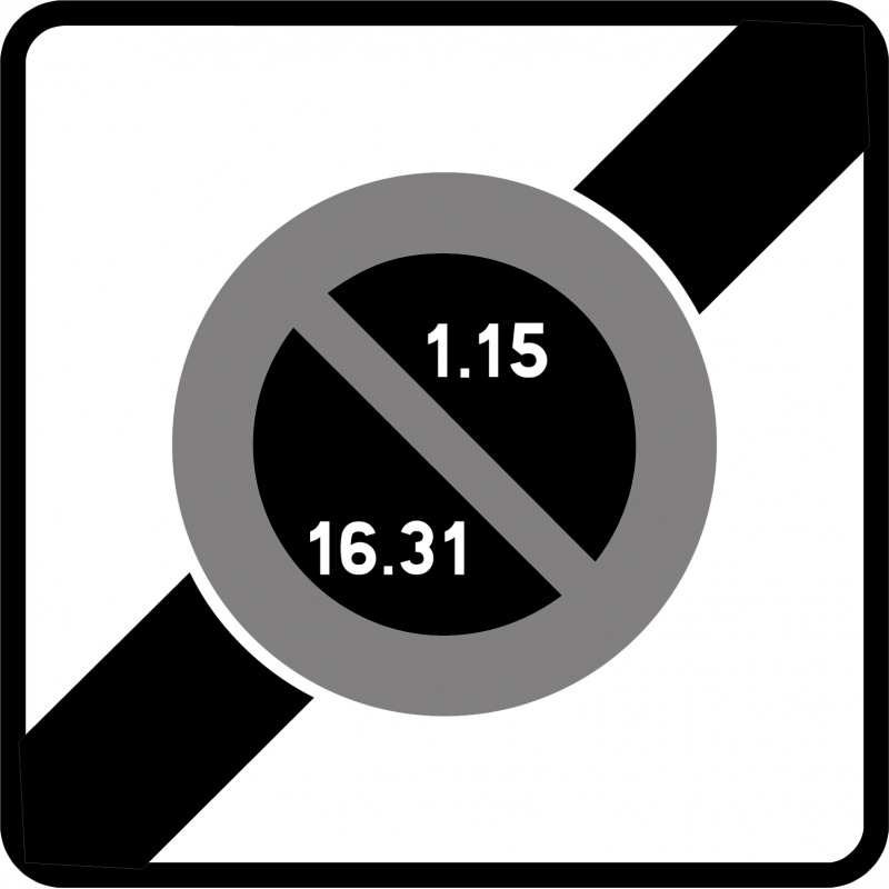 Panneau stationnement une sortie de zone à stationnement unilatéral à alternance semi-mensuelle B50B