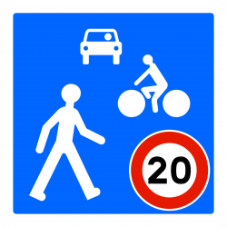 Panneau zone circulation entrée d'une zone de rencontre B52