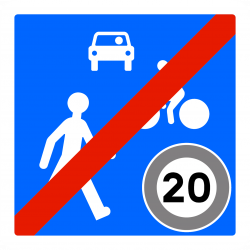 Panneau zone circulation sortie d'une zone de rencontre B53