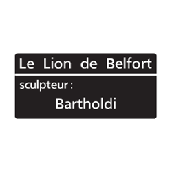 Panneau de localisation nom d'une œuvre d'art et de son auteur E37a