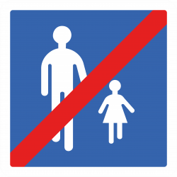 Panneau zone circulation sortie d'aire piétonne B55