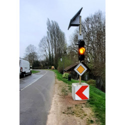 Balisage temporaire  K8-1 position d'une déviation ou d'un rétrécissement temporaire de chaussée l WP Signalisation