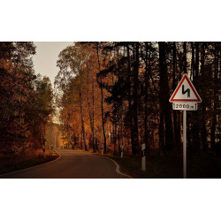 Panneau succession de virages dont le 1er est à gauche - Panneau A1D I WP Signalisation