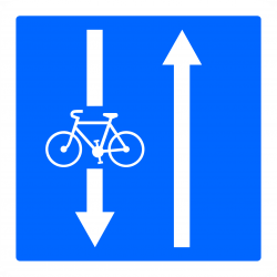 Panneau indication conditions particulières de circulation par voie sur la route suivi C24a-3