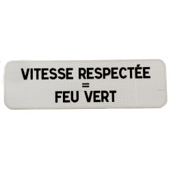 Panneau M9Z Vitesse respectee feu vert 2 lignes| Panonceau pour feu intelligent | Texte personnalisable sur WPSignalisation