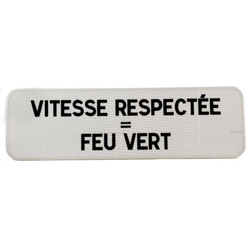 Panneau M9Z Vitesse respectee feu vert 2 lignes| Panonceau pour feu intelligent | Texte personnalisable sur WPSignalisation