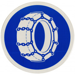 Panneau d'obligation chaînes à neige obligatoires B26 |Produit made-in-France WPSignalisation
