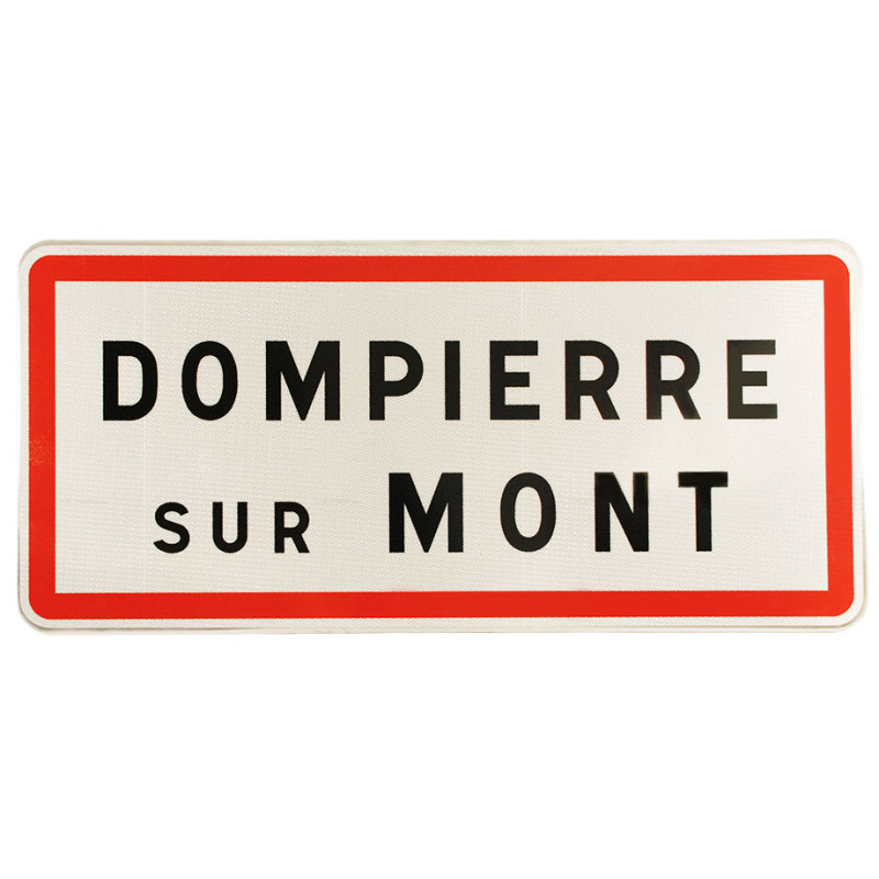 Panneau de localisation d'entrée agglomération EB10-2 | Texte personnalisable sur deux lignes| Village et ville