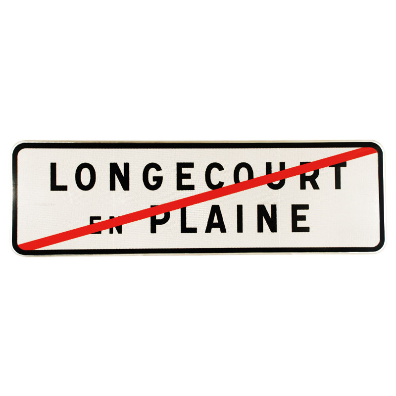 Panneau de localisation sortie d'agglomération EB20 2 lignes| Panneau avec texte personnalisable sur deux lignes