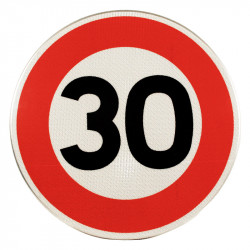 Face avant du panneau de signalisation B14 I Limitation de vitesse 30 kilometres | Ville et village | WP Signalisation