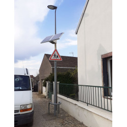 Panneau  Attention LEDS traversante éteint en ville l WP Signalisation