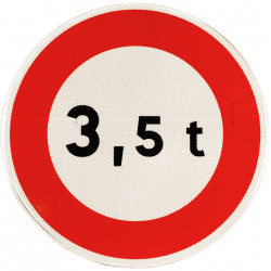 Panneau d'interdiction limitation de tonnage B13 - Poids tonnes à personnaliser si besoin