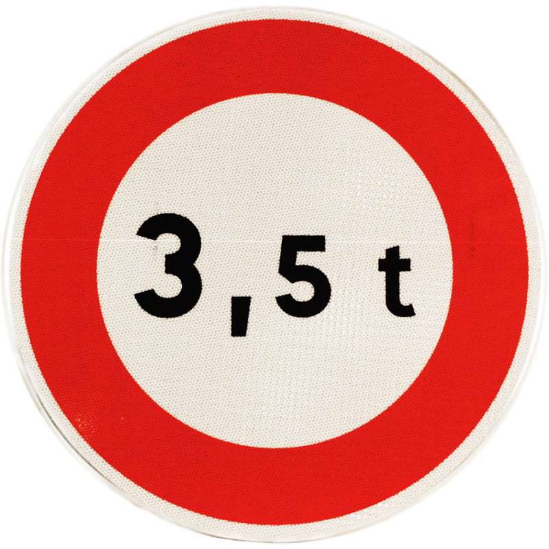 Panneau d'interdiction limitation de tonnage B13 - Poids tonnes à personnaliser si besoin