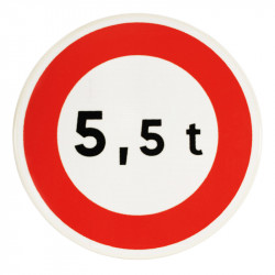 Panneau d'interdiction limitation de tonnage B13 - Poids tonnes à personnaliser si besoin