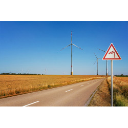 Panneau Vent latéral - Panneau A24 I WP Signalisation | Vigilance vent violant | Eolienne , pont , routes