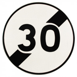 Face avant du panneau B33 - Panneau fin de limitation de vitesse I WP Signalisation
