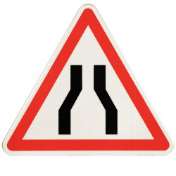 Face du panneau A3 I Panneau chaussée rétrécie I WP Signalisation