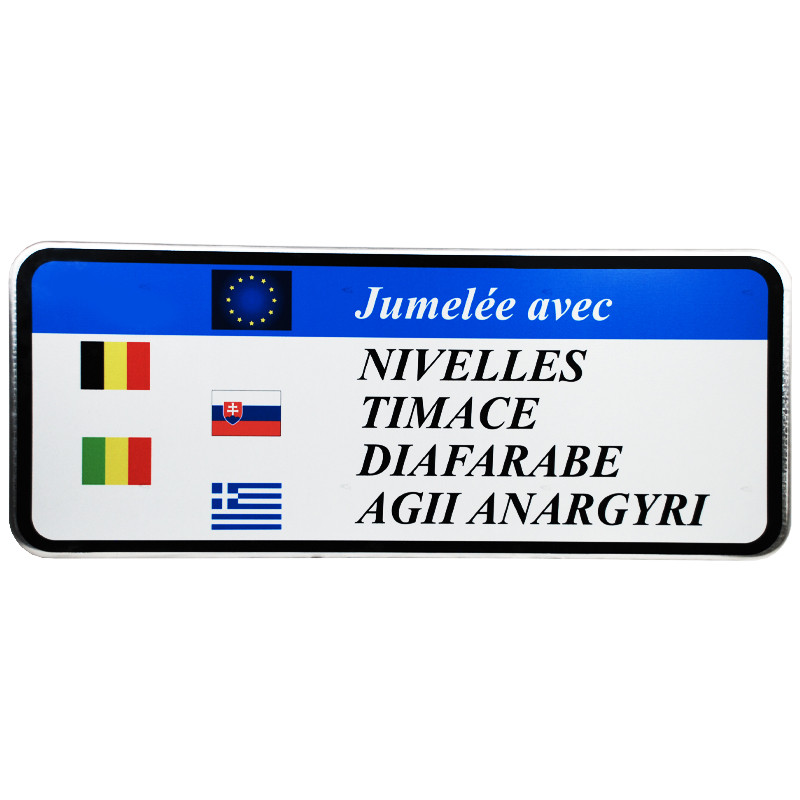 Panneau jumelage personnalisé I WP Signalisation