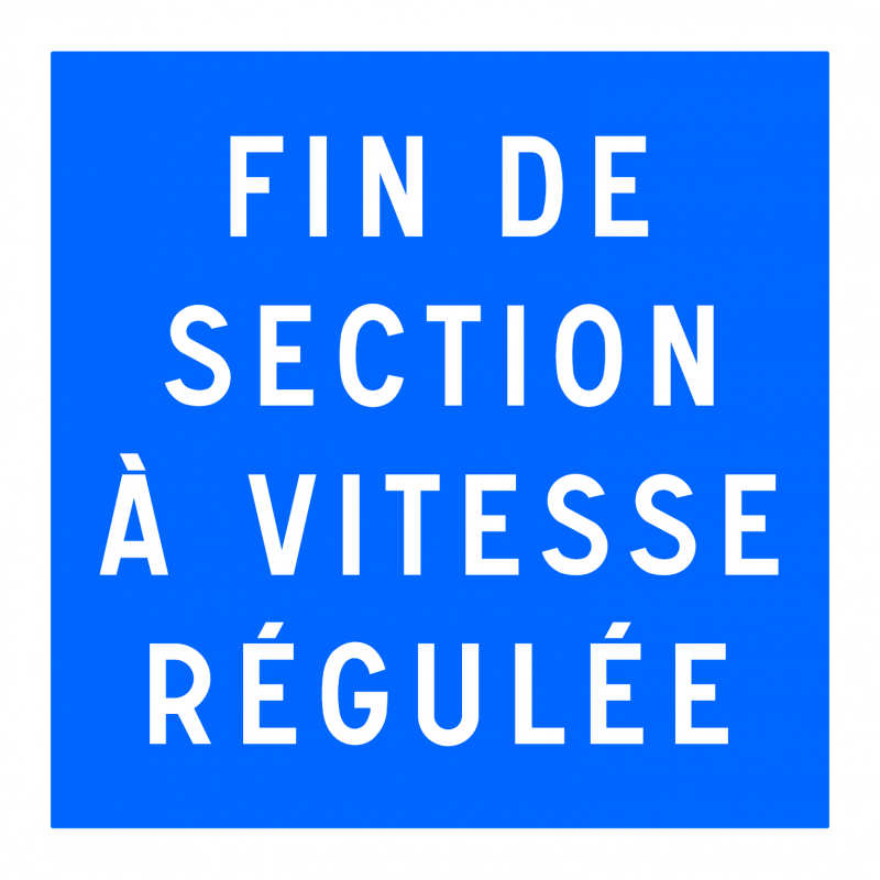 Panneau indication fin de section à vitesse régulée C51B