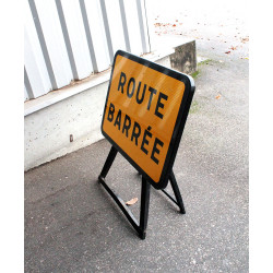 Panneau indication temporaire route barrée KC121P