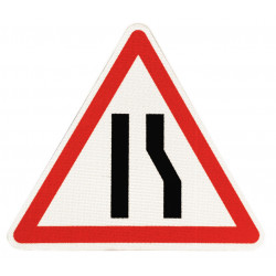 Panneau de danger chaussée rétrécie par la droite A3A | WP Signalisation | Panneau A3