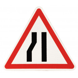 Panneau de danger chaussée rétrécie par la gauche A3B | Panneau de signalisation