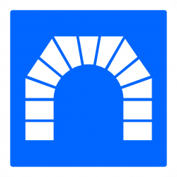 Panneau indication entrée d'un tunnel C111