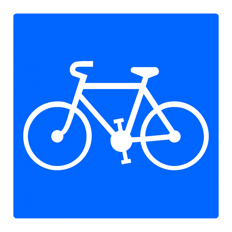 Panneau indication piste/bande cyclable réservée aux cycles à deux ou trois roues C113