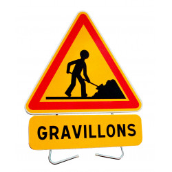 Panneau de danger temporaire AK5 de face I Travaux | WP Signalisation