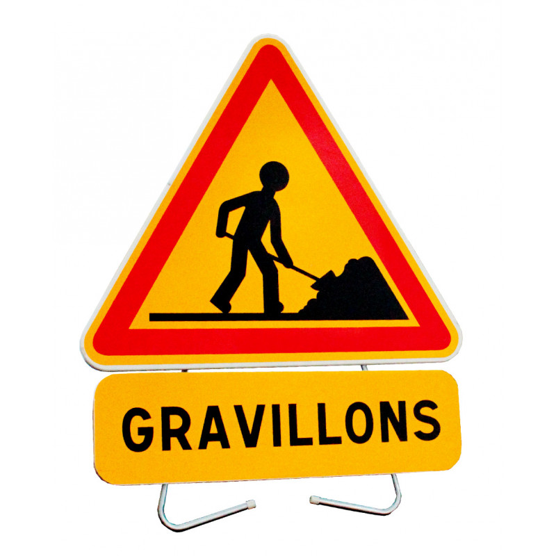 Panneau de danger temporaire AK5 de face I Travaux | WP Signalisation