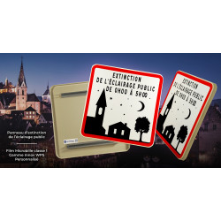 Photo panneau éclairage publique personnalisable selon vos besoins et vos horaires !