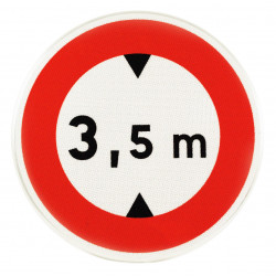 Panneau d'interdiction limitation de hauteur B12 3,5 mètres |Taille poids lourds