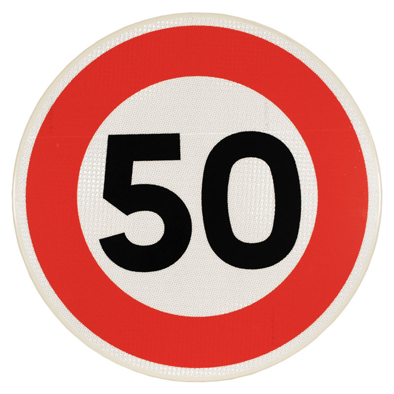 Panneau de signalisation BK14 50 km/h en ville ou village | Travaux et chantiers I WP Signalisation