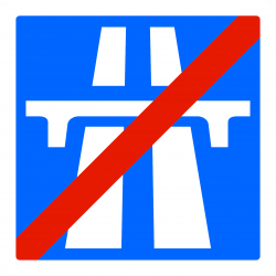 Panneau indication fin d’une section d'autoroute C208