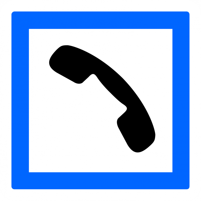 Panneau services cabine téléphonique publique CE2B