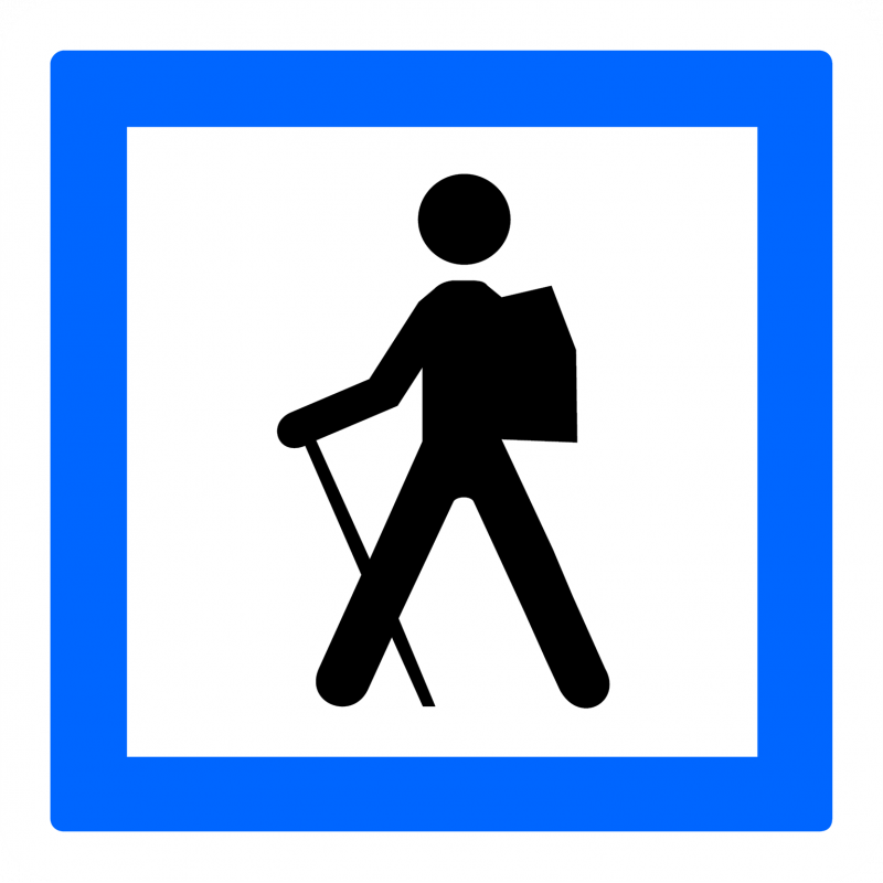 Panneau services point de départ d'une itinéraire pédestre CE6A