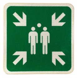 Panneau point de rassemblement après évacuation CE004 | WPSignalisation