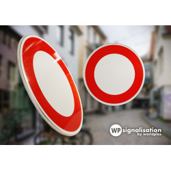 Panneau prescription interdiction B0 | Panneau temporaire | Face et côté du panneau B0