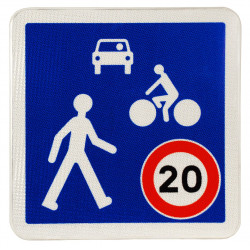 Panneau zone circulation entrée d'une zone de rencontre B52 | WP Signalisation