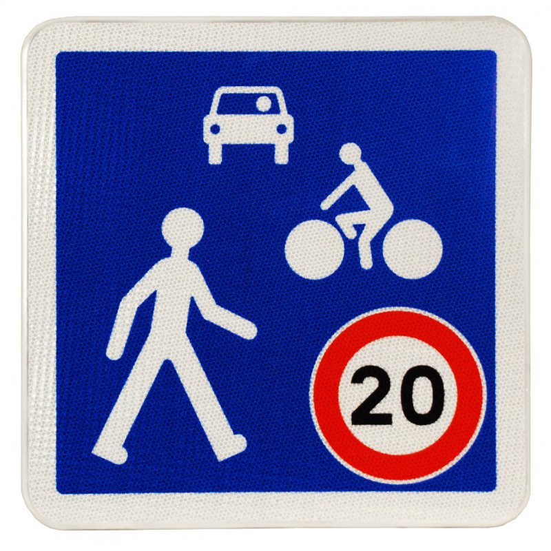 Panneau zone circulation entrée d'une zone de rencontre B52 | WP Signalisation